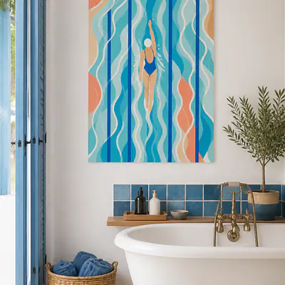 Blue Lanes – abstrakte Schwimmerin secondary image