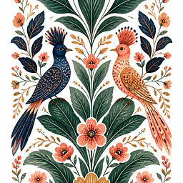 Secret Bird Garden – Fantasiegarten Illustration