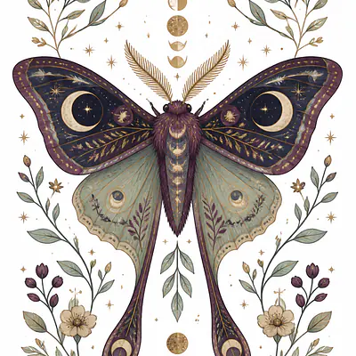 Moon Moth – Decorative Fantasy Moth primary image