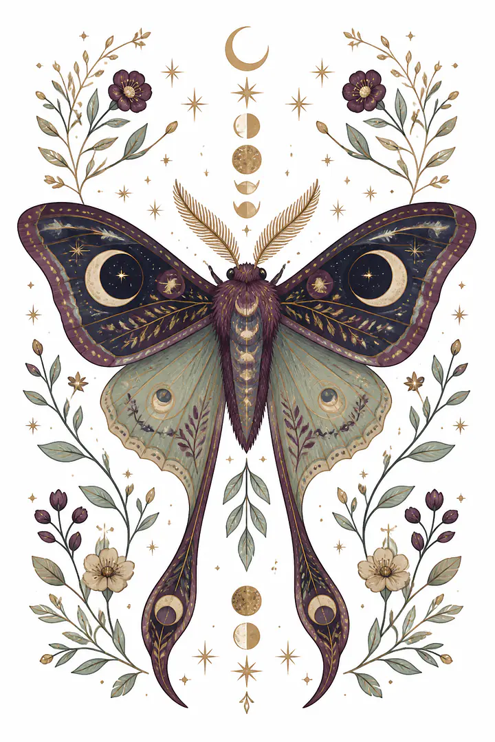 Moon Moth – dekorative Fantasiemotte