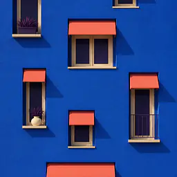 Blue Facade – Fenster‑Rhythmus