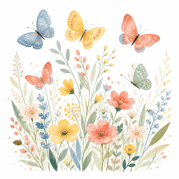 Meadow Wings – abstrakte Schmetterlingswiese primary image