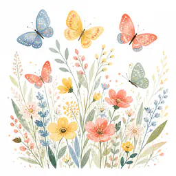 Meadow Wings – abstrakte Schmetterlingswiese