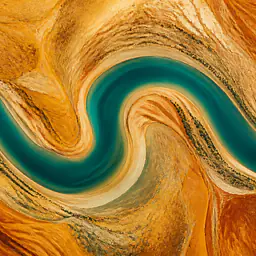 Sunbaked River – ochre-colored River Bend
