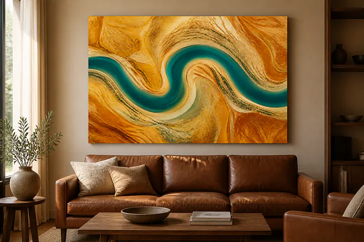 Sunbaked River – ochre-colored River Bend