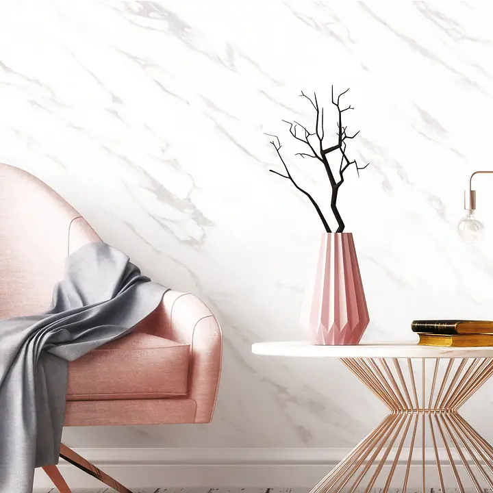 Furniture Film White Marble with Fine Grey Veining