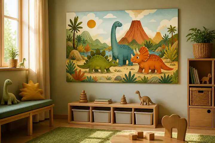 Gentle Dino Valley – friedliche Urzeit-Wandkunst