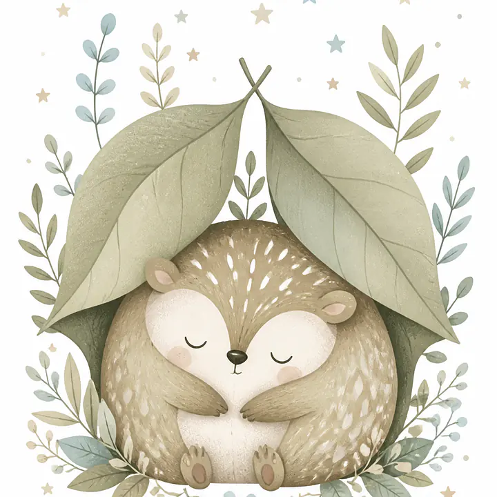 Sleepy Forest Friend – ruhiges Waldtier Wandbild primary image