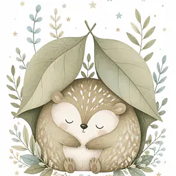 Sleepy Forest Friend – ruhiges Waldtier Wandbild