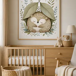 Sleepy Forest Friend – ruhiges Waldtier Wandbild
