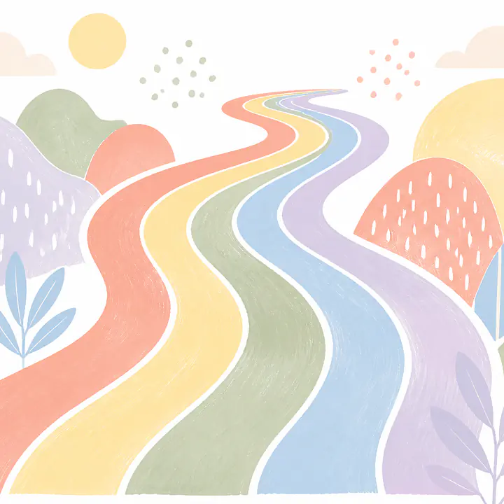 Color Trail – abstrakter Regenbogenweg fürs Kinderzimmer primary image