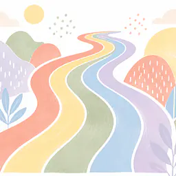 Color Trail – abstract rainbow path for the children's room