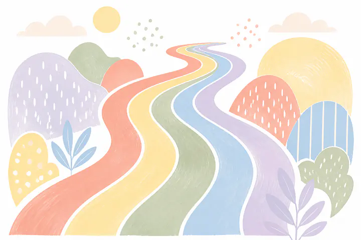Color Trail – abstract rainbow path for the children's room