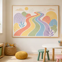 Color Trail – abstract rainbow path for the children's room