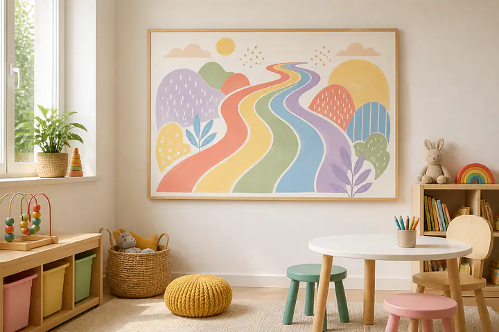 Color Trail – abstract rainbow path for the children's room