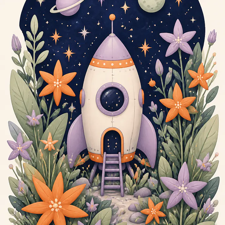 Rocket Garden – Kinder-Wandbild im fantasievollen Stil primary image