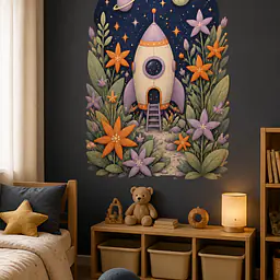 Rocket Garden – Children's Wall Art in an Imaginative Style
