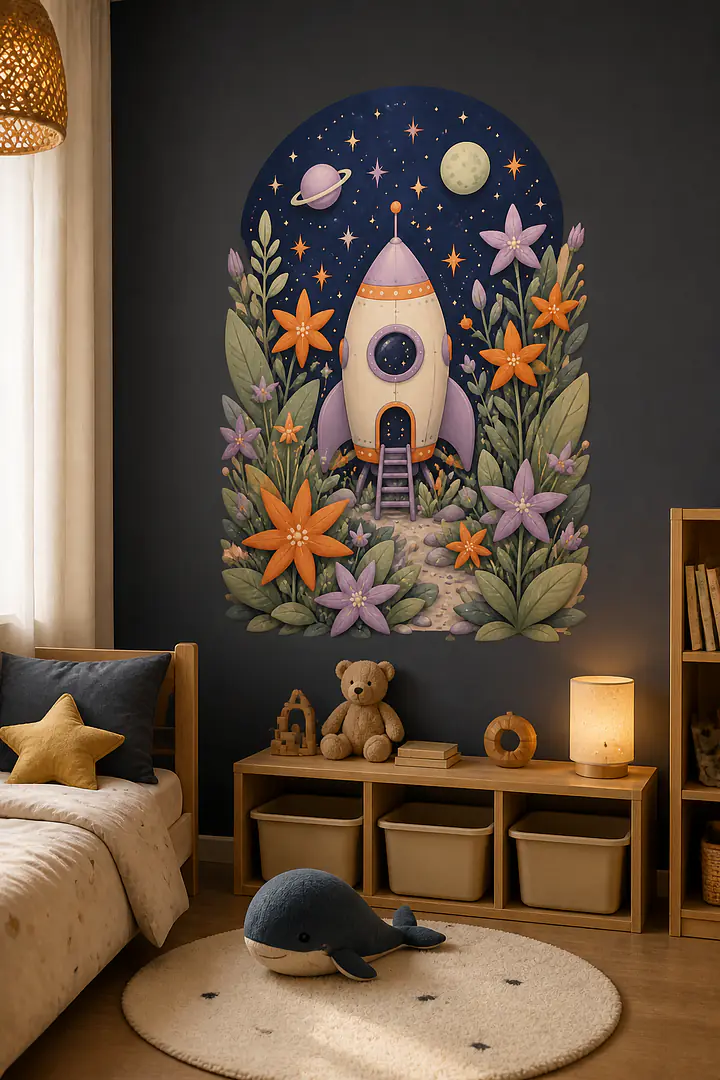 Rocket Garden – Children's Wall Art in an Imaginative Style