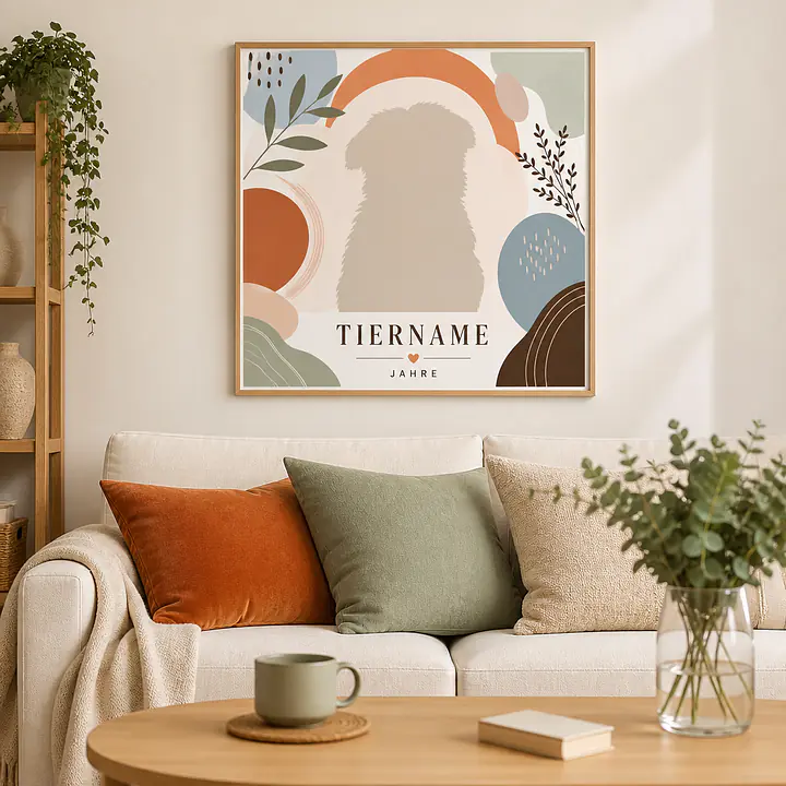 Modernes Tierportrait Quadrat – personalisiertes Wandbild secondary image