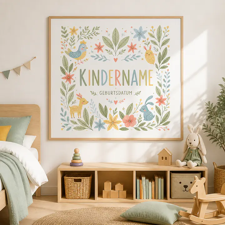 Personalisierbares Wandbild: Kindername im Fantasiegarten secondary image