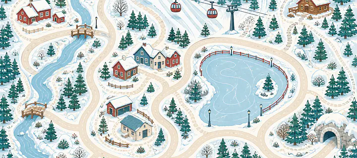 Winterdorf Tabletop-Spielwelt für TROFAST