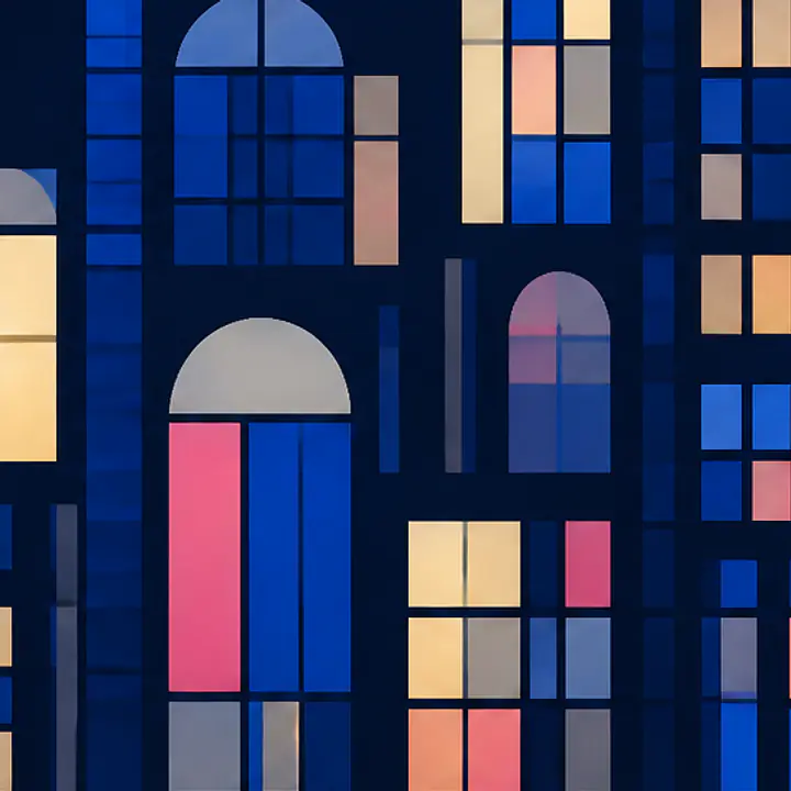 Night Windows – Motivfolie für BESTA Sideboard-Set primary image