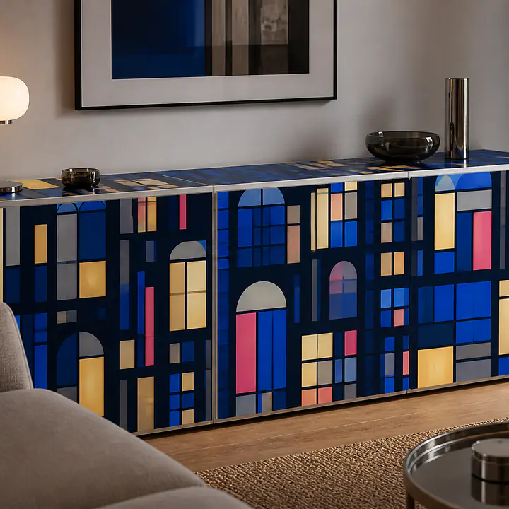 Night Windows – Motivfolie für BESTA Sideboard-Set secondary image