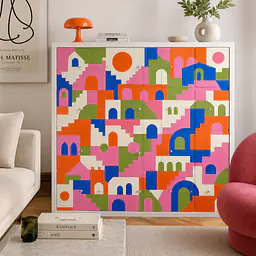 Energy City Blocks Decorative Film for KALLAX