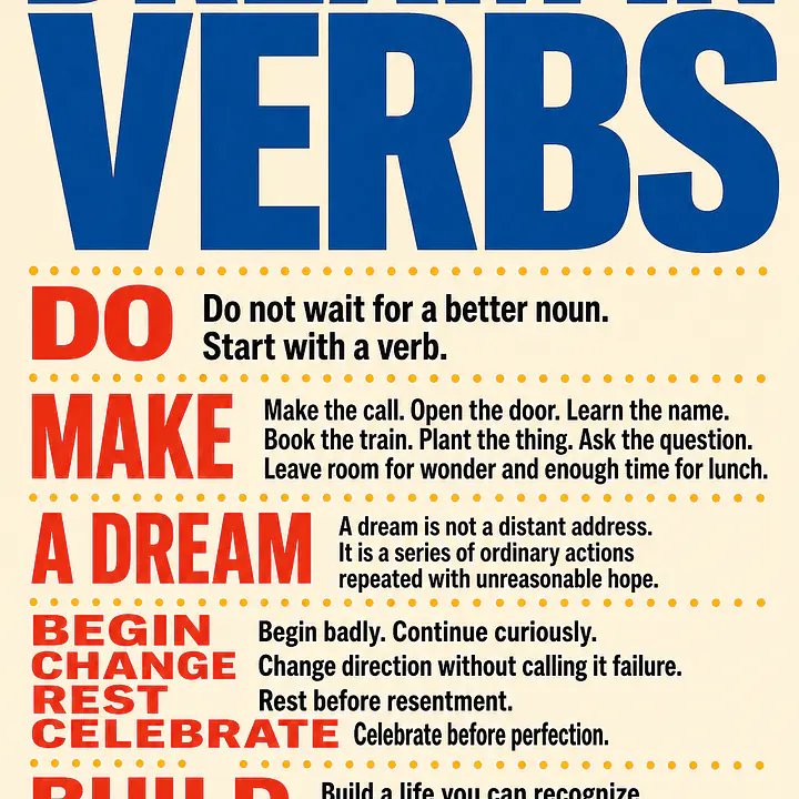 DREAM IN VERBS – Manifest für ein gelebtes Leben primary image