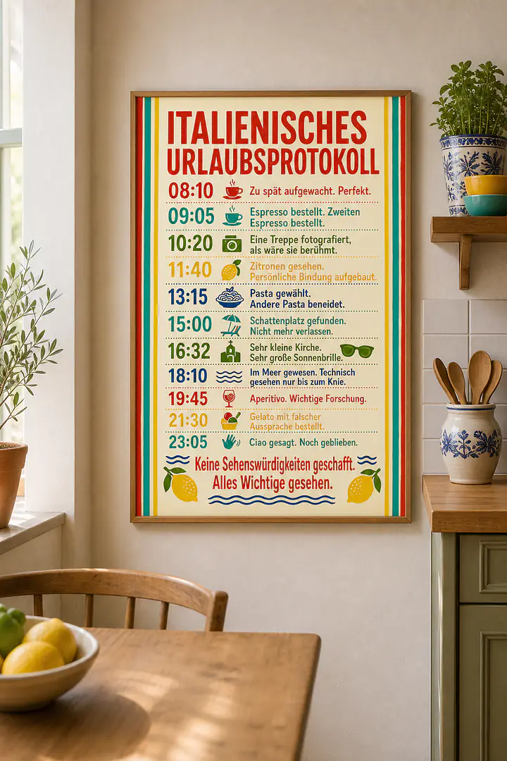 ITALIENISCHES URLAUBSPROTOKOLL