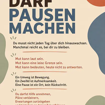 MUT DARF PAUSEN MACHEN – Manifest ohne Leistungsdruck primary image