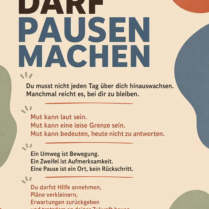 MUT DARF PAUSEN MACHEN – Manifest ohne Leistungsdruck primary image