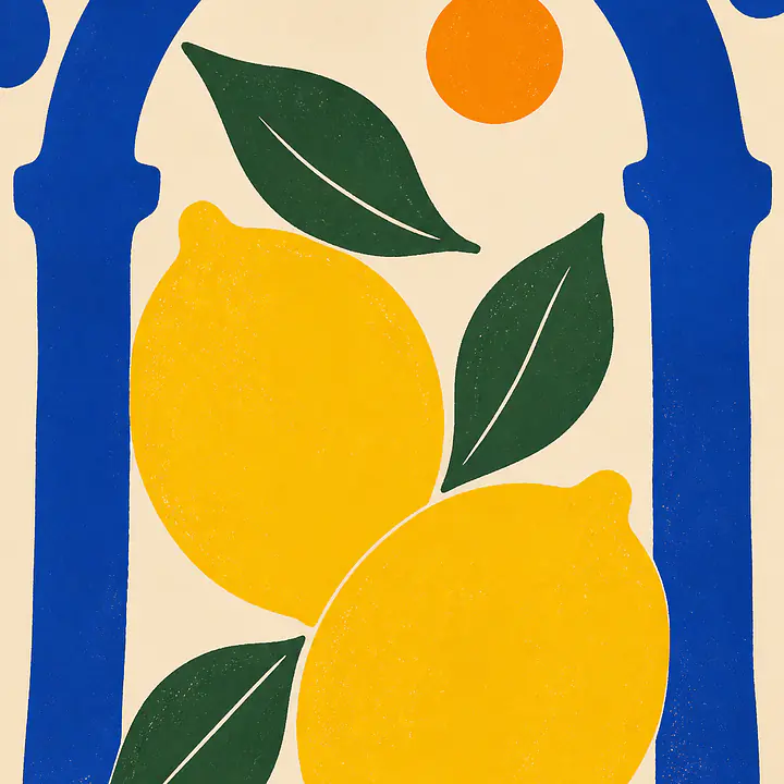 Amalfi Lemon Arch – Mediterranes Zitrusposter primary image
