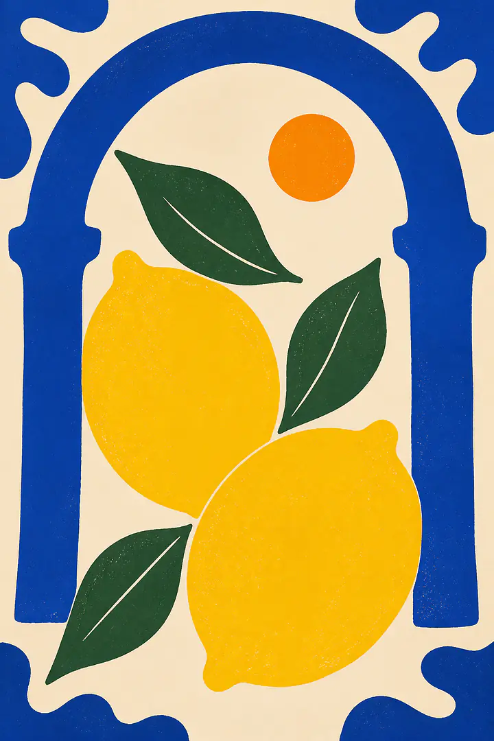 Amalfi Lemon Arch – Mediterranes Zitrusposter