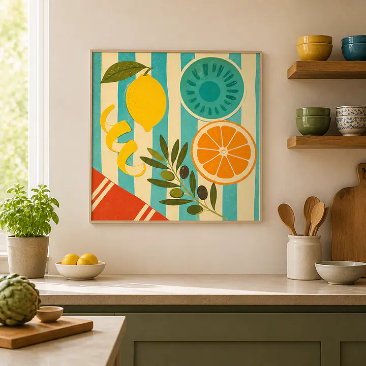 Citrus Table No. 1 – Mediterranes Retro-Wandbild secondary image