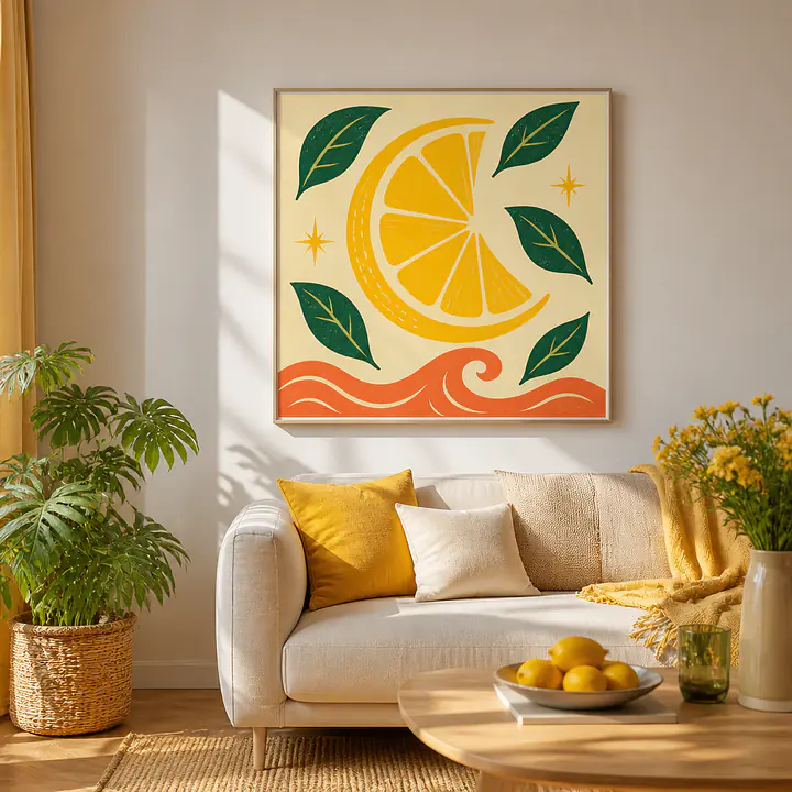 Citrus Moon – Mediterranes Retro-Wandbild secondary image