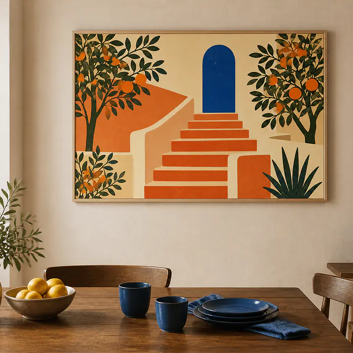 Orange Grove Steps – Mediterranes Retro-Wandbild secondary image