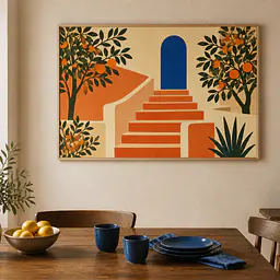 Orange Grove Steps – Mediterranes Retro-Wandbild