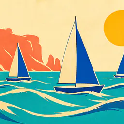 Capri Sail Club – Mediterranes Retro-Wandbild