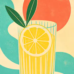 Lemon Hour – Mediterranes Retro-Wandbild