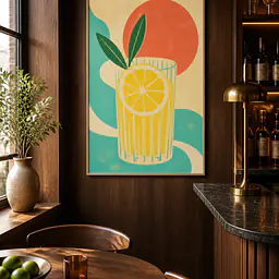Lemon Hour – Mediterranes Retro-Wandbild