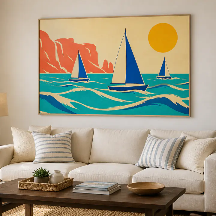 Capri Sail Club – Mediterranes Retro-Wandbild secondary image