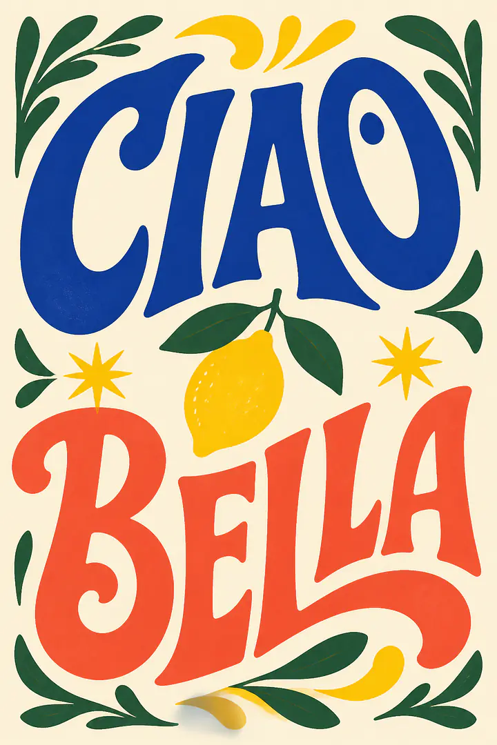 CIAO BELLA – Mediterranes Retro-Lettering