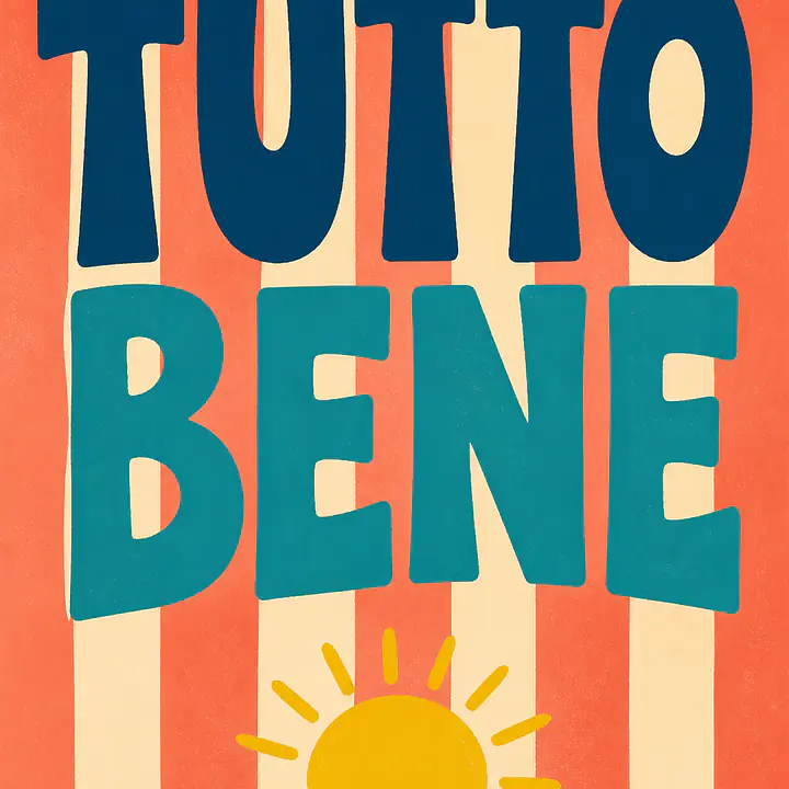 TUTTO BENE – Mediterranes Retro-Wandbild primary image