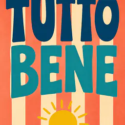 TUTTO BENE – Mediterranes Retro-Wandbild