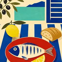 Fisherman's Table – Mediterranean Retro Wall Art