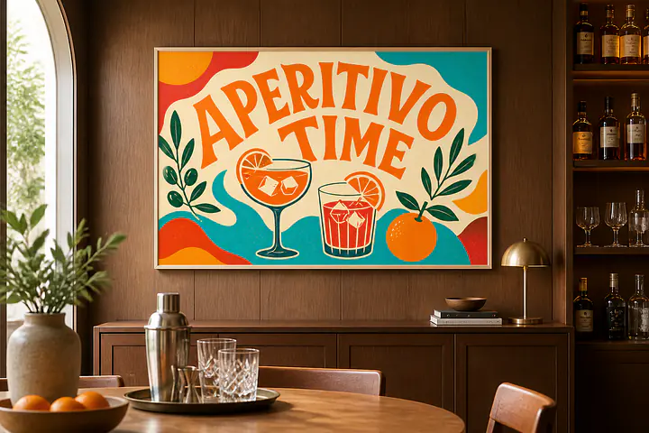 APERITIVO TIME – Mediterranean Retro Wall Art