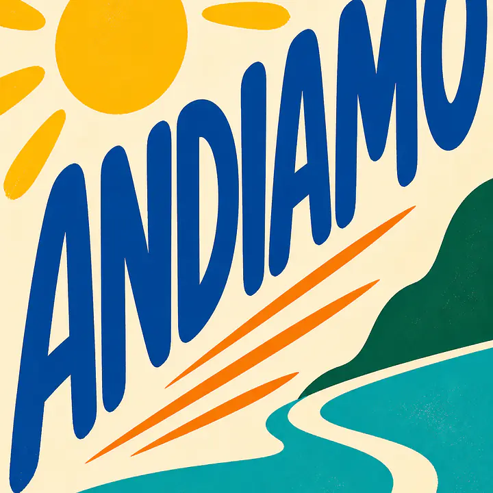 ANDIAMO – Mediterranes Retro-Wandbild primary image