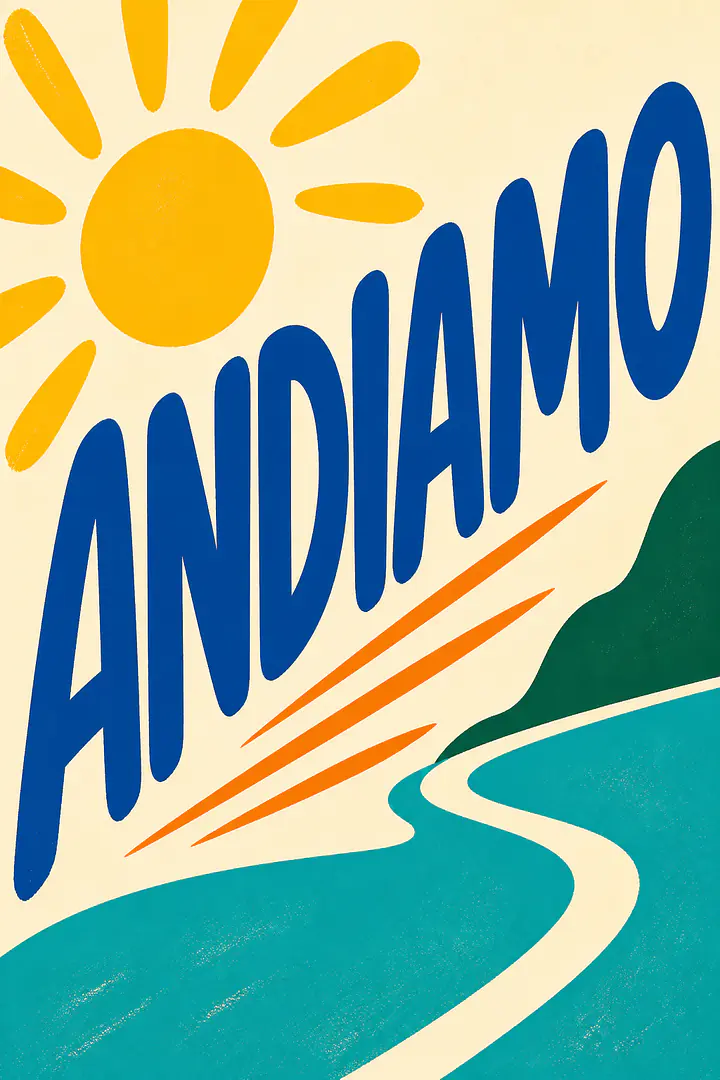 ANDIAMO – Mediterranes Retro-Wandbild