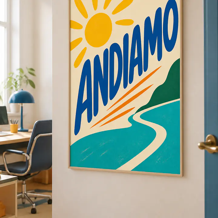 ANDIAMO – Mediterranes Retro-Wandbild secondary image